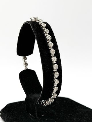 Pulsera riviere de oro blanco 18k con diamantes