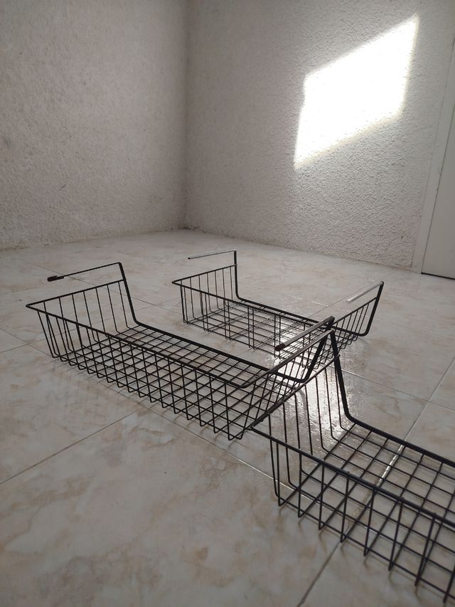 3 Cestini metallici neri