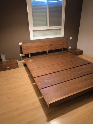 Cama matrimonio madera - marrón