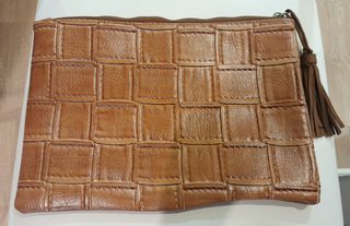 Bolso marrón efecto cuero