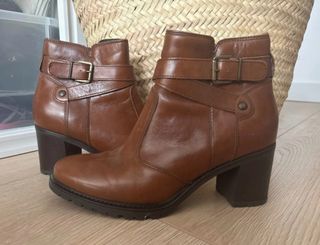 Botines marrones piel mujer talla 38