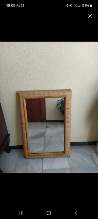 Espejo mimbre - Espejo vintage