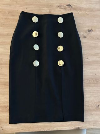 Falda Zara negra talla S