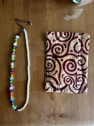 Collar perlas & abalorios multicolor