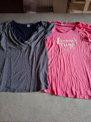 Set 2 top maniche corte allattamento Prenatal S