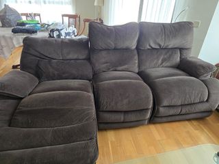 Sofá relax 3 plazas marrón