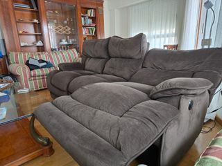 Sofá relax 3 plazas marrón