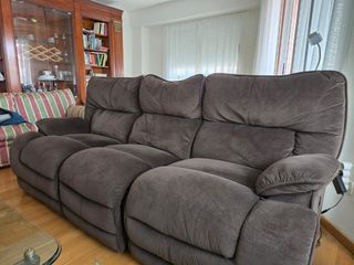 Sofá relax 3 plazas marrón