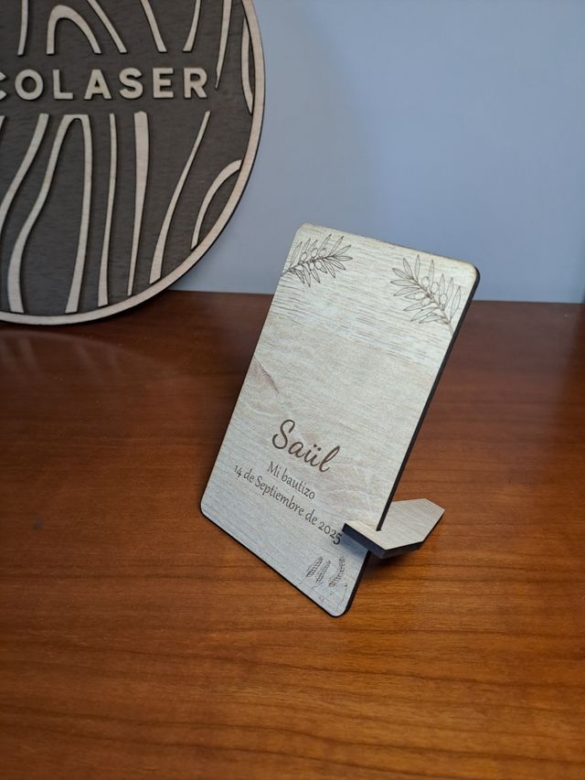 Cornice portafoto in legno per battesimo/comunione - souvenir per bambini