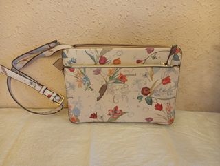 Bolso bandolera floral beige