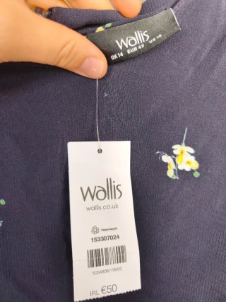 Vestido Wallis floral negro/rosa