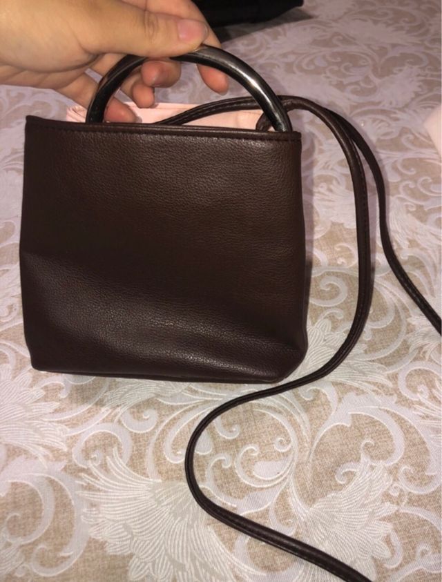 Borsetta Clarins bicolore marrone e rosa