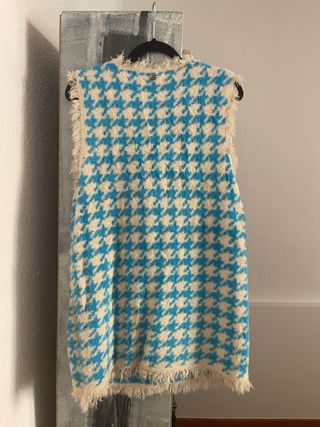Twinset chaleco punto azul blanco