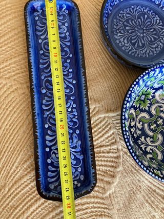 Bandejas azules cerámica: 3 piezas