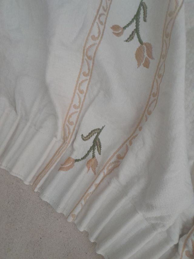 Cortinas beige y blancas - 2 uds.