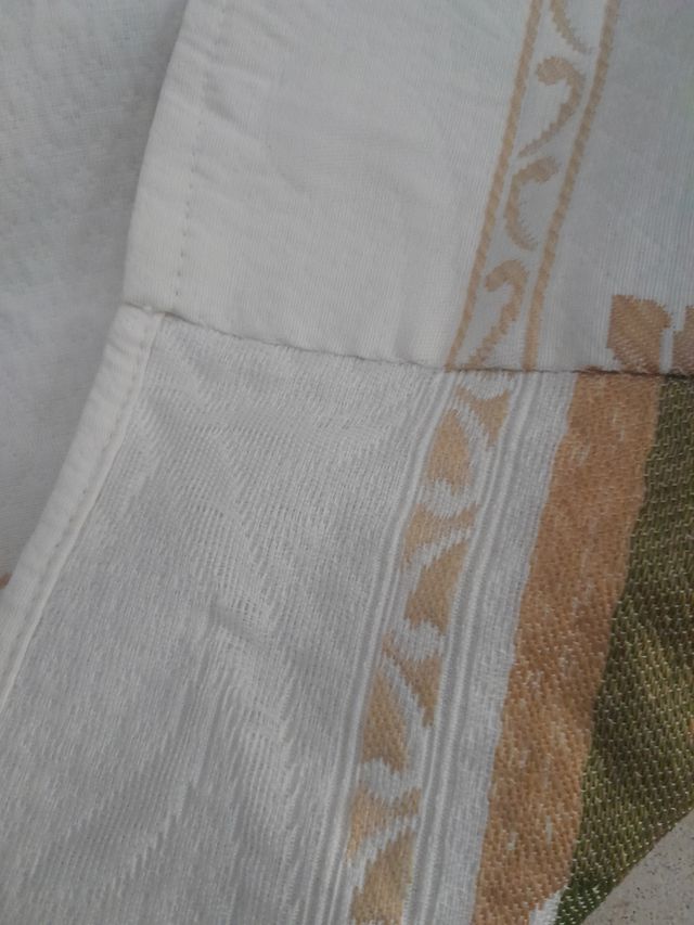 Cortinas beige y blancas - 2 uds.