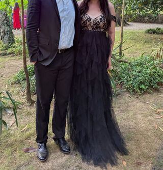 Vestido largo tul negro