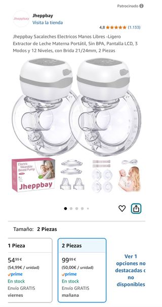 Sacaleches Eléctrico Jheppbay - Doble