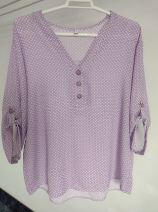 Blusa color  lila manga larga JB fashion - Talla L