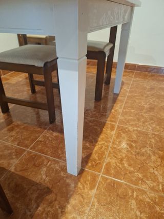 Mesa comedor extensible blanca - pino