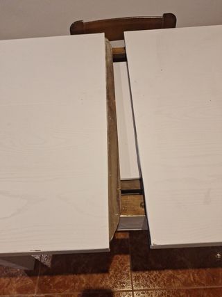 Mesa comedor extensible blanca - pino