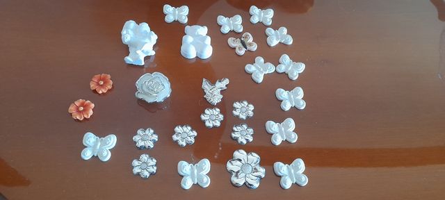 20 decorazioni varie bianche e argento