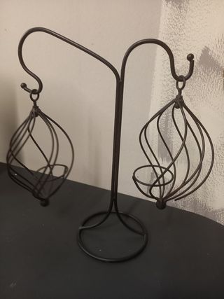 Portacandele in metallo nero