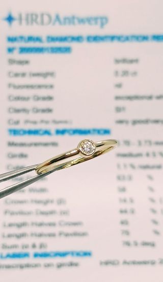 Anillo Diamante y plata 925 laminado oro 18k 