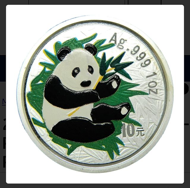 Moneda Onza de plata China, Panda año 2000