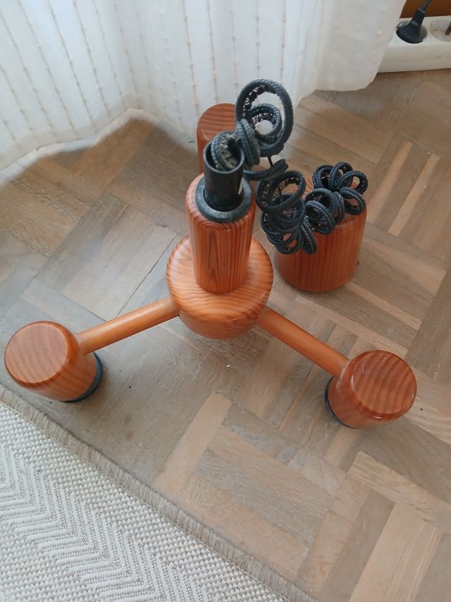 Lámpara madera maciza 3 luces