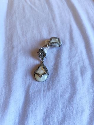 Pendientes plata vieja y piedras nácar | Joyas