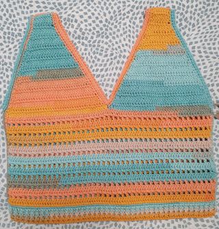 Top crochet multicolor talla S