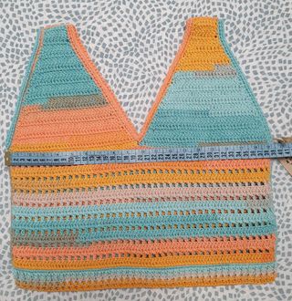 Top crochet multicolor talla S