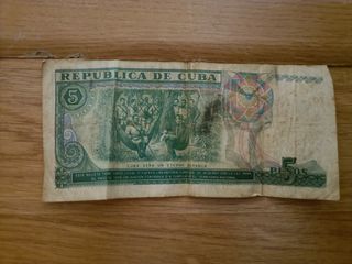 Billetes Cuba 5 pesos 1991
