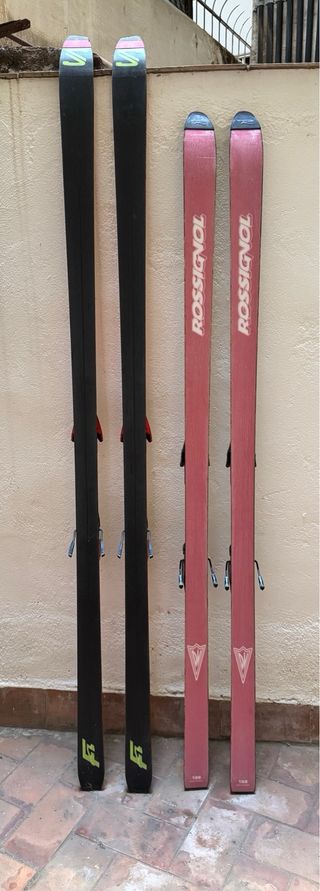 Esquís Salomon + Rossignol + Botas Atomic + showbr