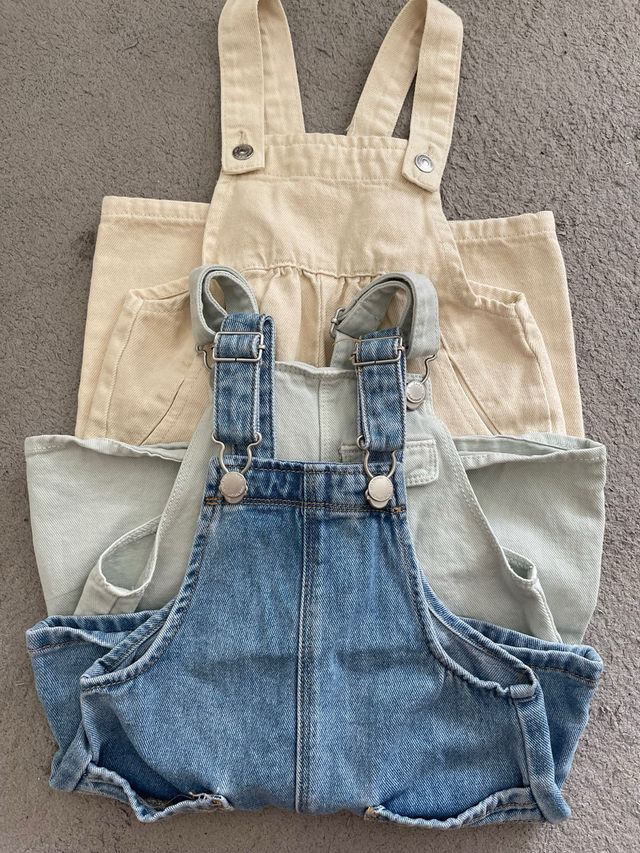 3 Petos Bebé Zara - Vaqueros y Beige