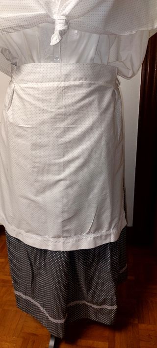 Traje casera adulto: blanco y gris 88 largo