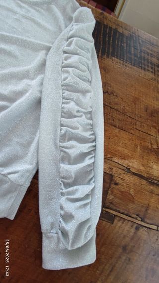 Maglia glitter Pinokkio argento