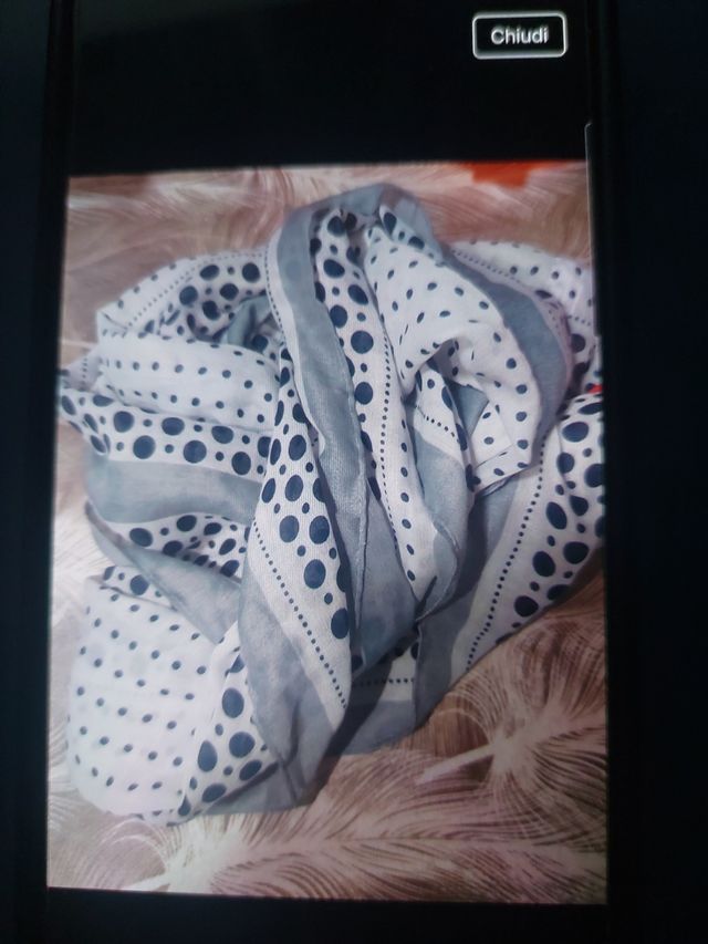 Foulard Sonia - Pois neri e grigi