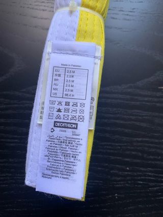 Cinto Jiu-Jitsu karaté 2,5m - Cinza/Amarelo