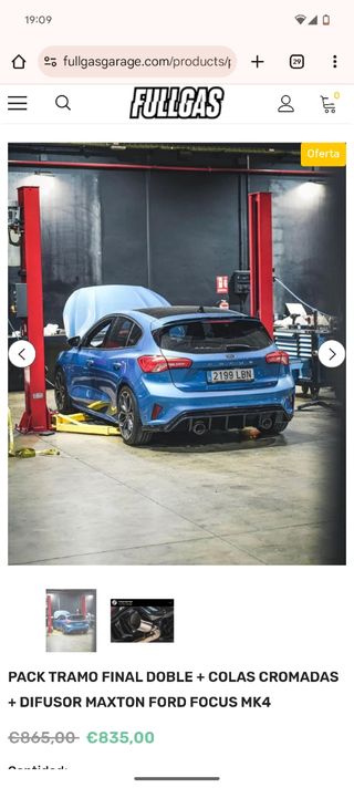 Tramo final+difusor trasero Ford Focus mk4