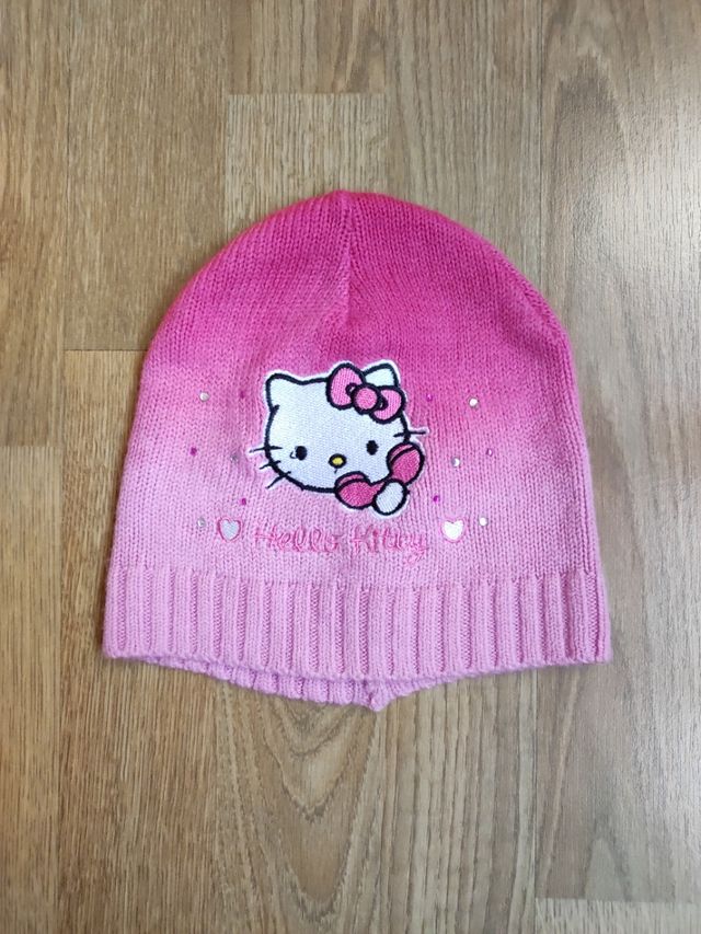 Gorro y bufanda Hello Kitty rosa