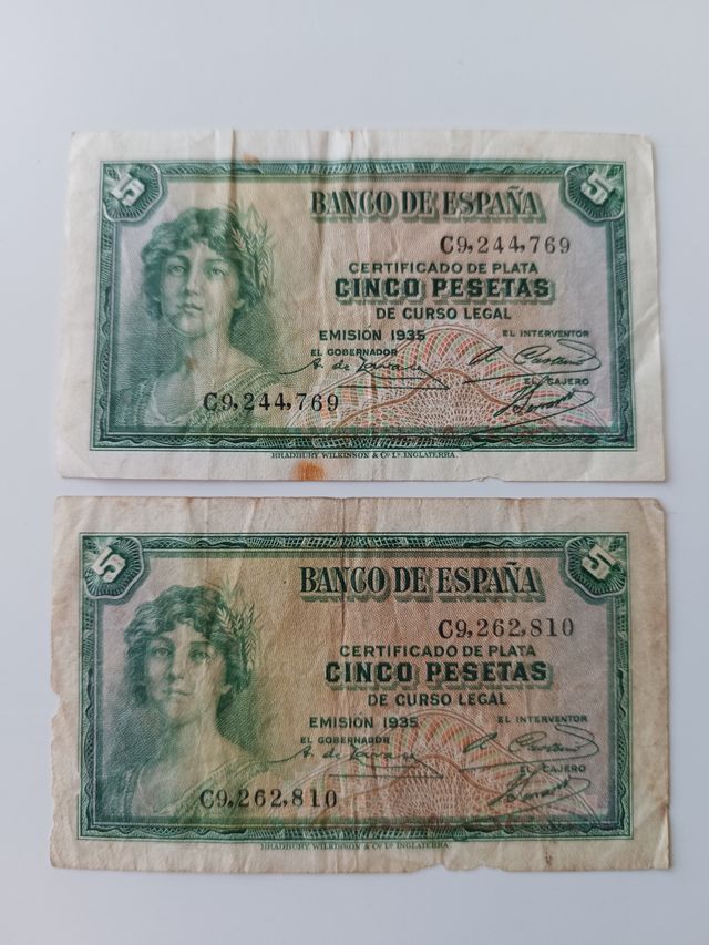 Lote de 8 billetes antiguos