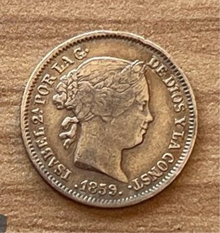Monedas plata Isabel II - 9 piezas