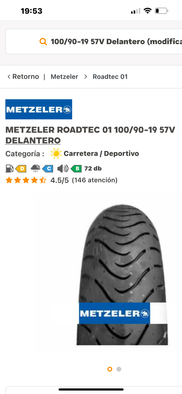 Neumático Metzeler Roadtec 01 100/90-19 57V