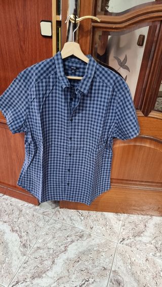 Camisa azul cuadros verano