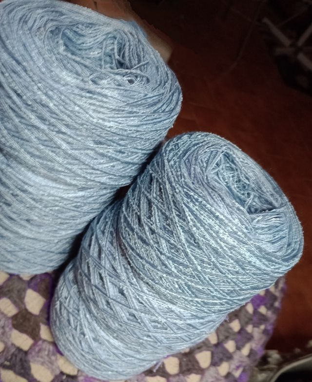 Filo cotone melange azzurro - 6 bobine