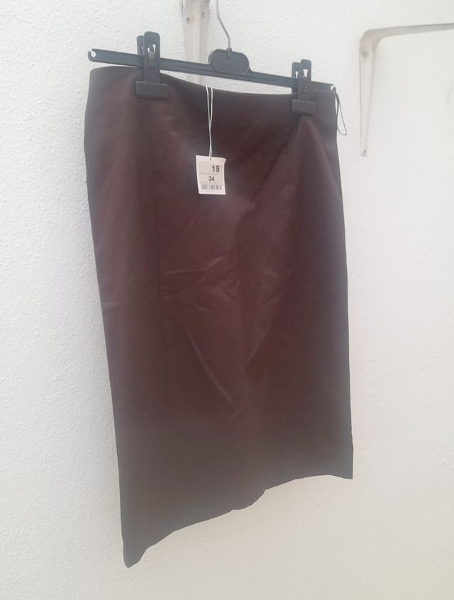 Falda tubo marrón XS - Nueva