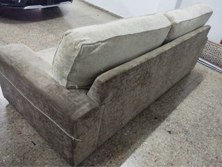 Sofá 3 plazas beige y marrón