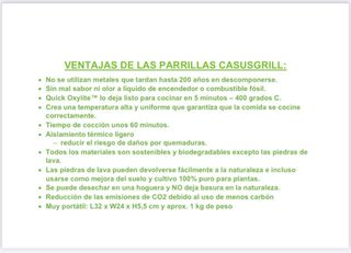 Parrilla CasusGrill - Ecológica 
Barbacoa 